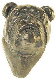 Bronz szobor kisplasztika llatfigurk Kutya, boxer fej