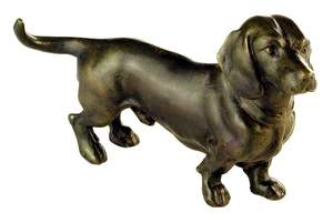 Bronz kisplasztika szobor llatfigurk Kutya, tacsk, ll