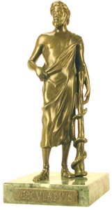 Aesculapius, mrvnyon Bronz Szobor, Kisplasztika - Frfi figurk 