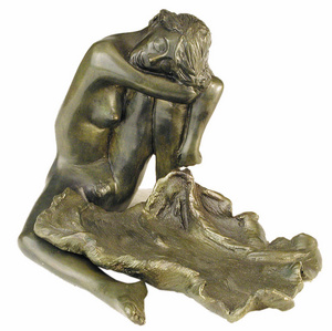 Bronz szobor kisplasztika: ni figurk Ivanov P. : Akt lepellel