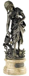 Kertszlny,mrvnyon Bronz szobor kisplasztika: ni brzols figurk