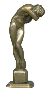 Pecstnyom akt  Bronz szobor kisplasztika: ni brzols figurk
