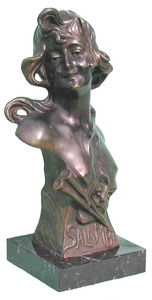 Salambo, mrvnyon bronz szobor kisplasztika