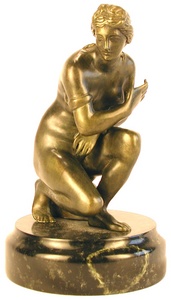 Trdel ni figura, mrvnyon  Bronz szobor kisplasztika: ni brzols figurk