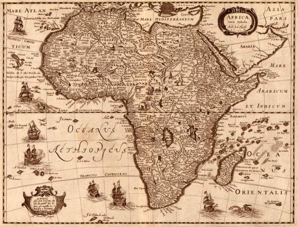 Antik rgi trkp nyomatok:Afrika 1640 trkp reprint 
