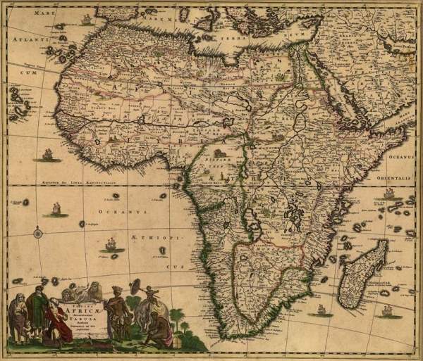 Antik rgi trkp nyomatok:Afrika 1688 trkp reprint 