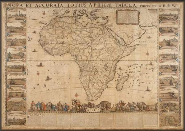 Antik rgi trkp nyomatok:Afrika 1700 trkp reprint 