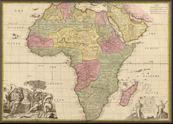 Antik rgi trkp nyomatok:Afrika 1725 trkp reprint 