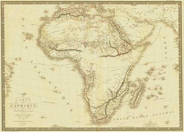 Antik rgi trkp nyomatok:Afrika 1820 trkp reprint 