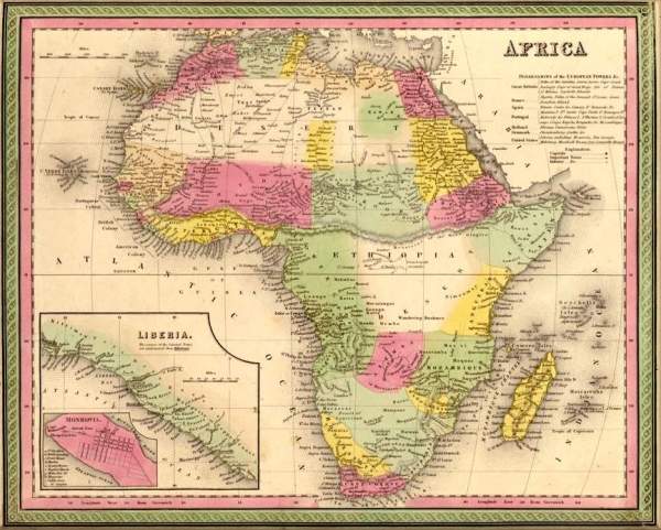 Antik rgi trkp nyomatok:Afrika 1849 trkp reprint 