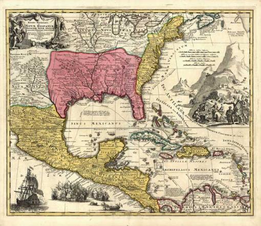 szak-Amerika Mexiki bl trkp 1662 alapmret 60x69cm latin nyelv 