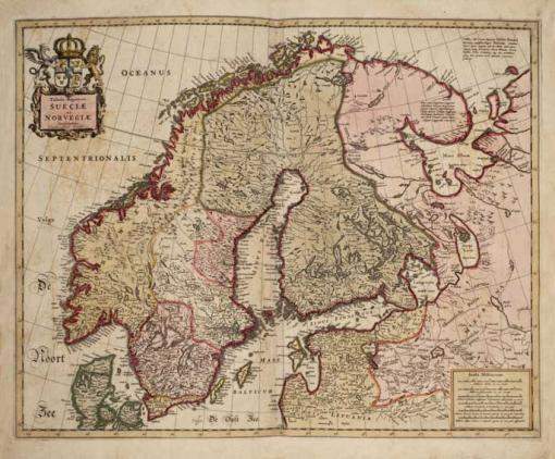 Antik rgi trkp nyomatok:Skandinvia terkp 1690 maximlis mret: 60 x 72 cm